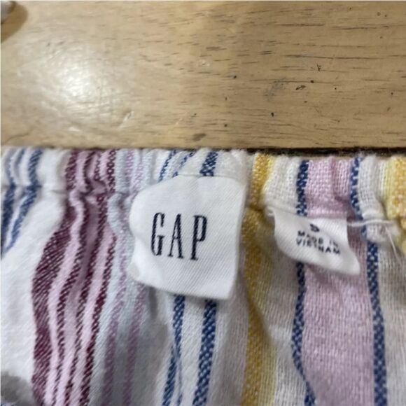 GAP Linen OTS Over The Shoulder Multi Stripe Womens S Retro 90s Coastal Casual S - Picture 8 of 12